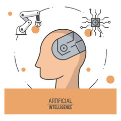 Artificial intelligence technology icon vector illustration graphic design