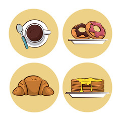 Breakfast food icons icon vector illustration graphic design
