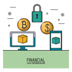 Money and financial technology icon vector illustration graphic design