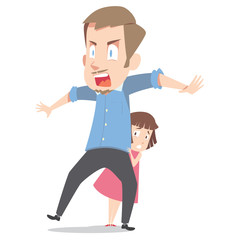 Father protect his daughter