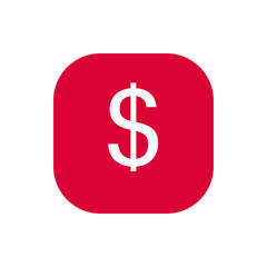 Square icon of dollar sign.