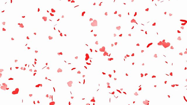 Heart shape confetti - loop, alpha channels, 4K
