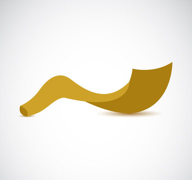 Shofar horn isolated