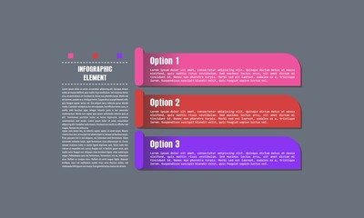Modern Option Banner Step Business Concept Infographic Element Template for Landing Page, Web Banner, Brochure, Report, Web Design, Workflow Layout, Diagram