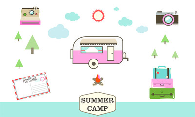 Summer Camp Vector Set