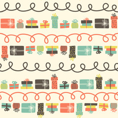 Obraz premium Colorful Gifts Seamless Pattern