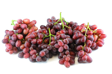 fresh red grape isolated on white background
