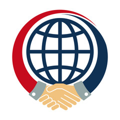 icon logo / illustration for global cooperation