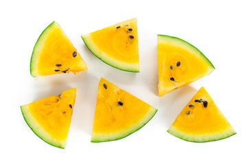 yellow watermelon on white background