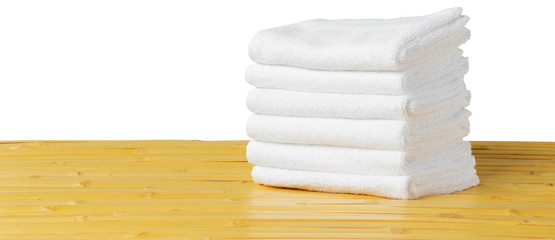 white spa towels on the table