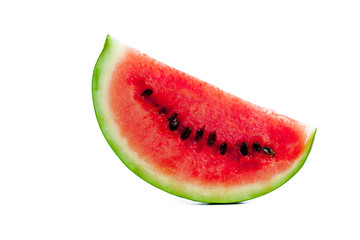 Slice of watermelon on white background