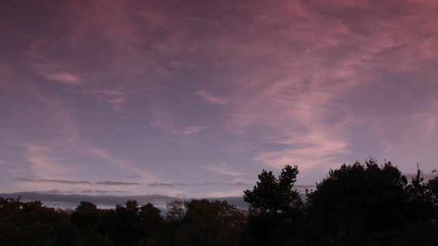 Shooting star and sunset filmed in timelapse. Occitan