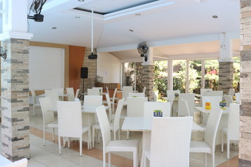 Fototapeta na wymiar resort with modern design, beautiful dining room