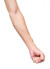 Foto op Canvas Man arm with blood veins on white background with clipping path, health care and medical concept © mraoraor