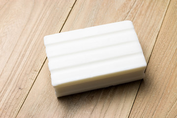 Soap in the wood background