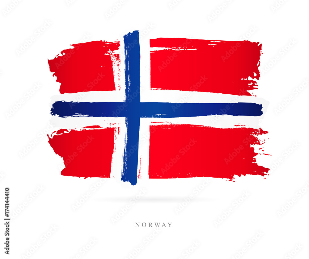 Wall mural Flag of Norway. Abstract concept