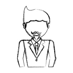 uncolored man professional over white background vector illustration