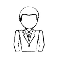 uncolored man professional over white background vector illustration