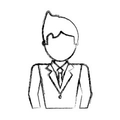 uncolored  man professional over white background vector illustration