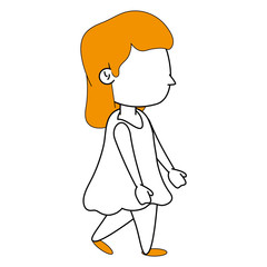 Little girl cartoon icon vector illustration graphic design
