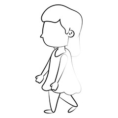 Little girl cartoon icon vector illustration graphic design