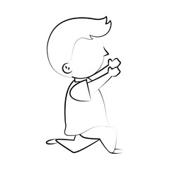 Little boy cartoon icon vector illustration graphic design