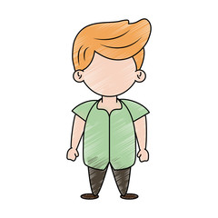 Little boy cartoon icon vector illustration graphic design