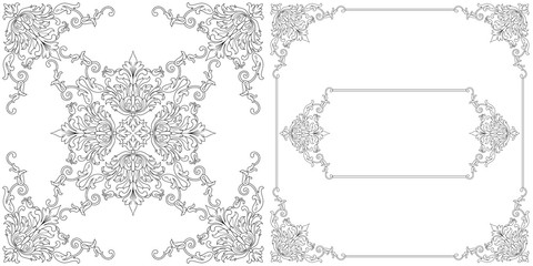 Baroque vector set of vintage elements for design. Decorative design element filigree calligraphy vector. You can use for wedding decoration of greeting card and laser cutting.