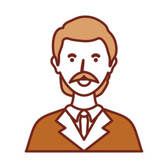 Fototapeta premium flat line colored lawyer over white background vector illustration