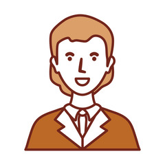 flat line  colored lawyer over white background  vector illustration