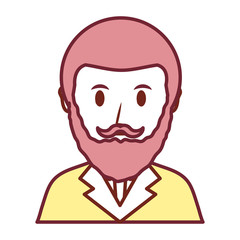 flat line  colored lawyer over white background  vector illustration