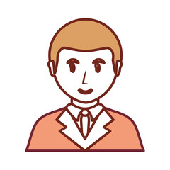 flat line  colored lawyer over white background  vector illustration