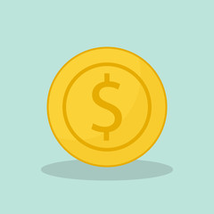 Gold Coin icon on blue background