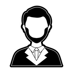 flat  line  monocromatic lawyer over white background vector illustration