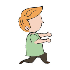 Kid boy faceless icon vector illustration graphic design