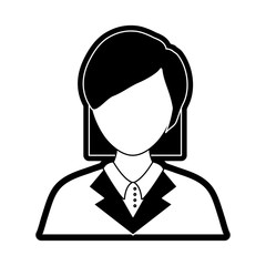 flat  line  monocromatic lawyer woman doodle over white background vector illustration
