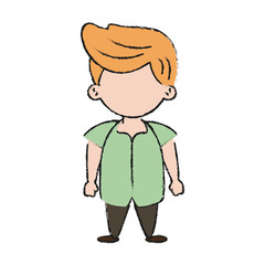 Kid boy faceless icon vector illustration graphic design