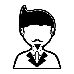 flat  line  monocromatic lawyer over white background vector illustration