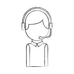 call center operator with phone headset