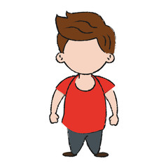 Kid boy faceless icon vector illustration graphic design