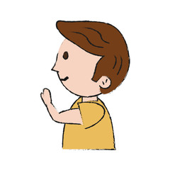 Kid boy faceless icon vector illustration graphic design