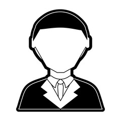 flat   line  monocromatic lawyer over white background vector illustration