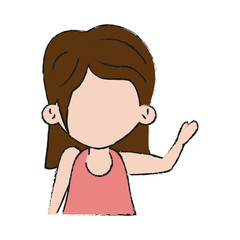 Obraz premium Kid girl faceless icon vector illustration graphic design