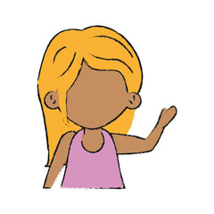 Kid girl faceless icon vector illustration graphic design