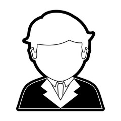 flat line monocromatic lawyer over white background vector illustration
