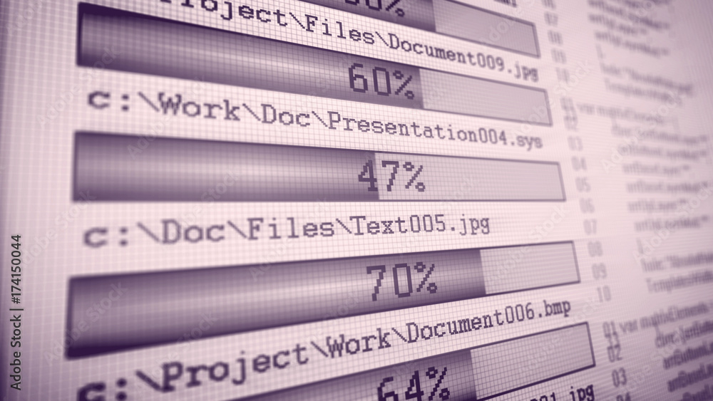 Poster modern downloading bars with digits