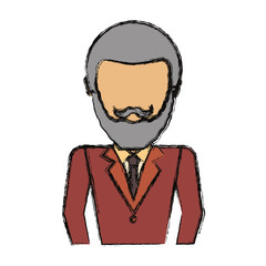   colorful   old businessman  over white background  vector illustration