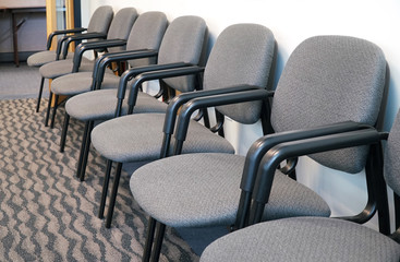 Close up on meeting room with chairs