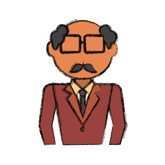   colorful   old businessman  over white background  vector illustration