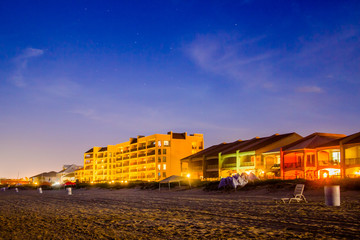 Nighttime condos on South Padre